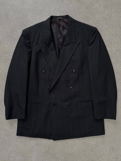 Christian Dior Monsieur 1980s pure wool double-breasted blazer in size 44L/XL, tailored fit with classic lapels and structured shoulders.