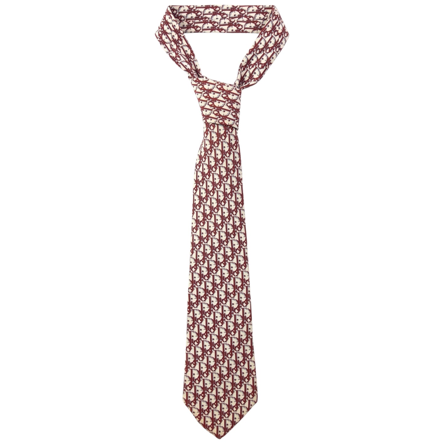 Vintage 90s Dior Monogram Silk Tie | O/S, Cream