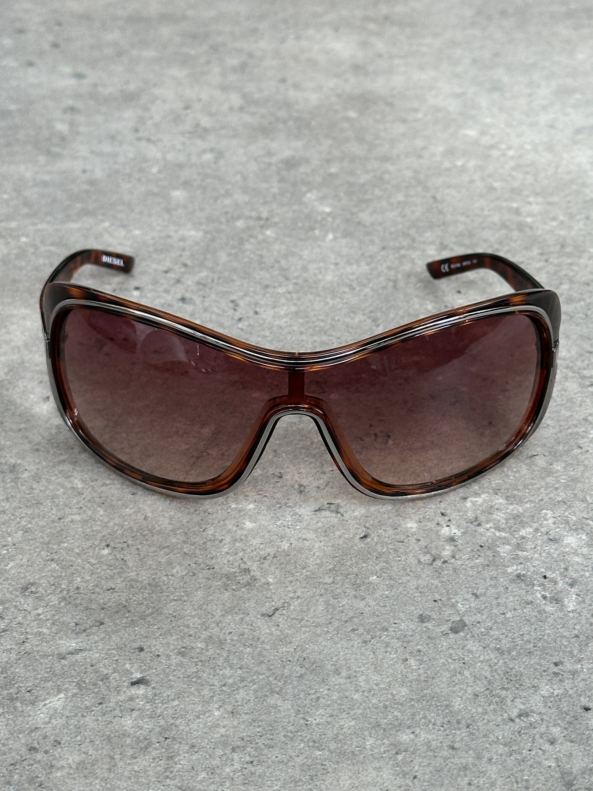 Diesel 2000s Oversized Shield Logo Sunglasses