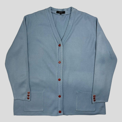 Gucci by Tom Ford 00’s Baby Blue Cable Knit Oversized Cardigan - M/L | Default Title, Blue