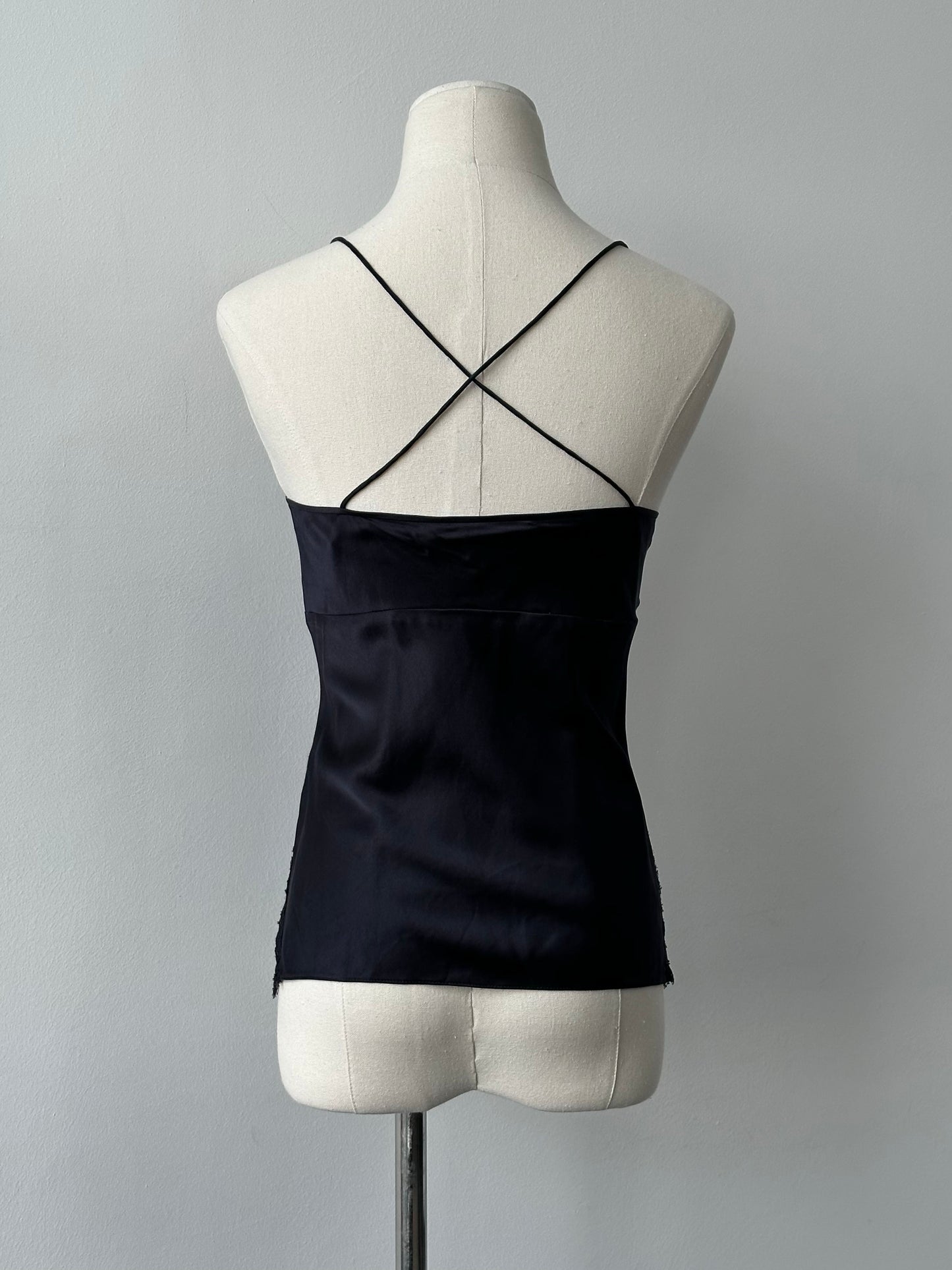 DKNY 2000s Silk Lace Cami Top - XS