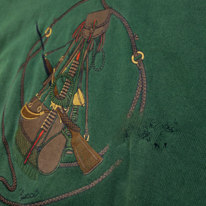 Vintage Gucci Embroidered Hunting Sweatshirt Size S