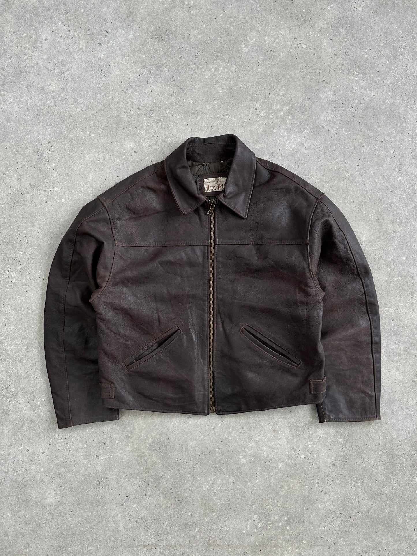 Vintage 1980s Cropped Leather Jacket - L