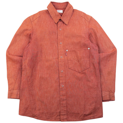 Vintage 2000s Levi's Engineered Garments Snap Button Up Denim Shirt Size S | Small, Orange