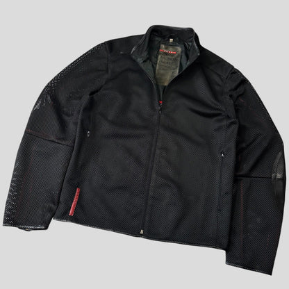 Prada Sport SS00 SAMPLE Mesh + Leather Moto Jacket - IT54 | Default Title, Multicoloured