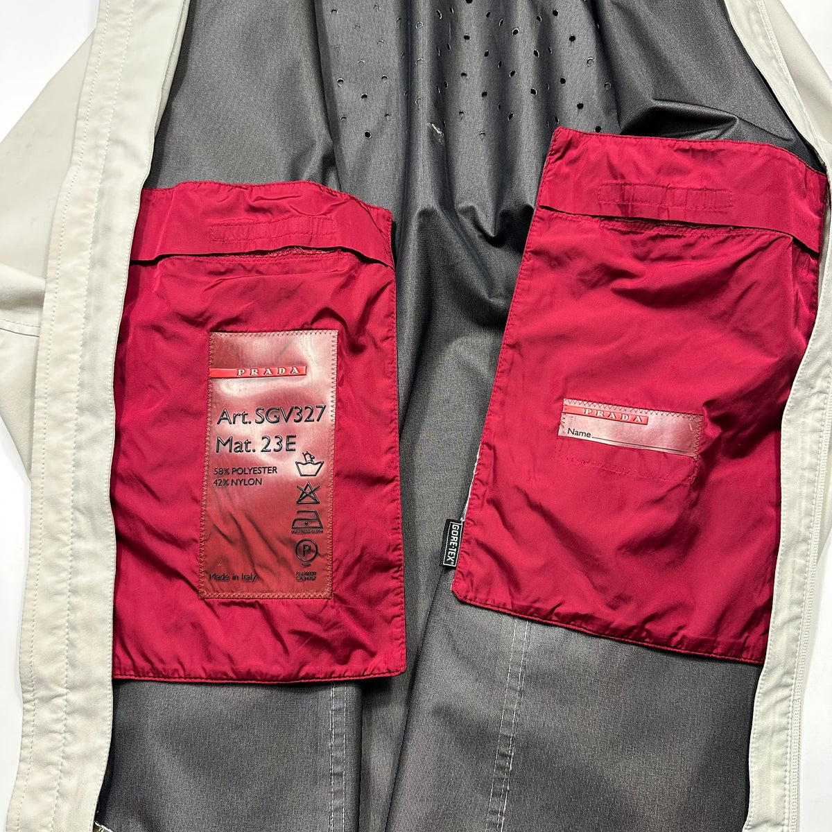 Prada Sport AW00 Goretex Perforated Ventilation Trench Coat  - M | White