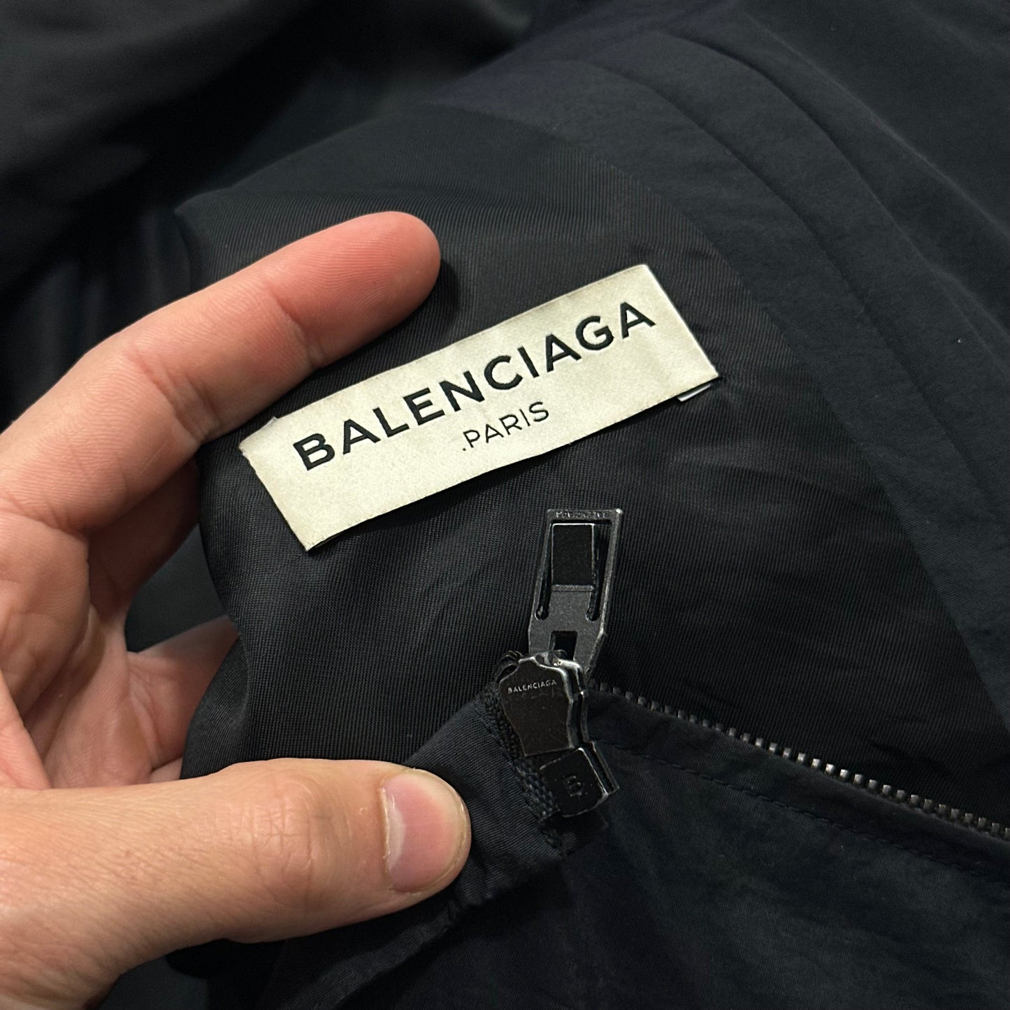Balenciaga SS15 Wool Pocket Gabardine Nylon Work Jacket - M | Default Title, Navy