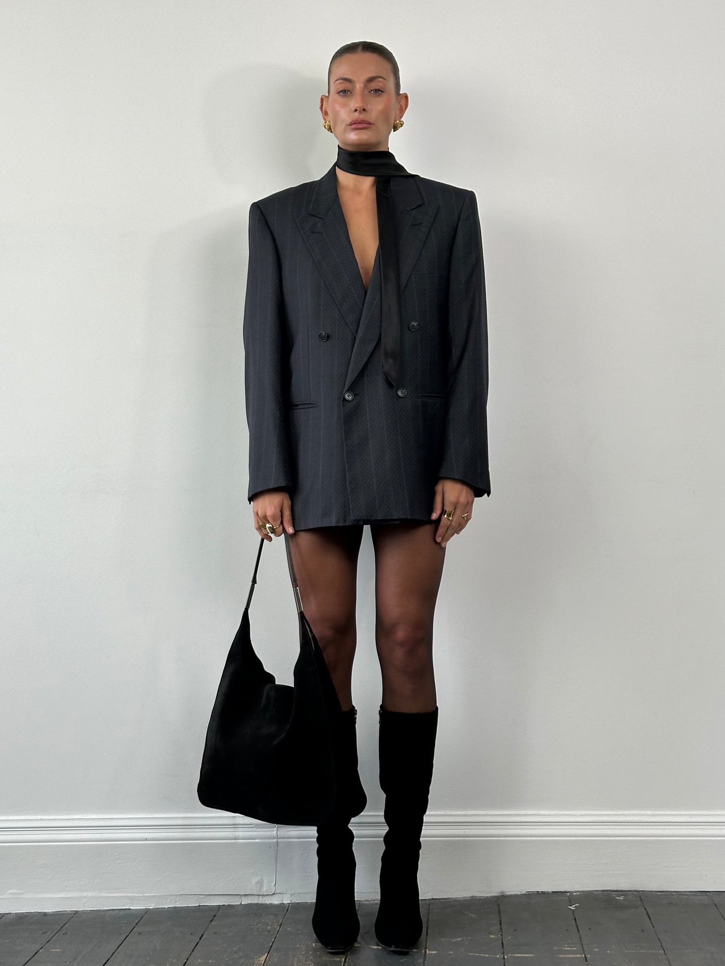 Christian Dior Wool Silk Double Breasted Print Blazer - 40R/L