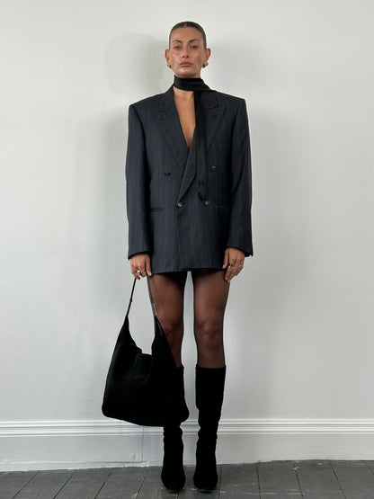 Christian Dior Wool Silk Double Breasted Print Blazer - 40R/L