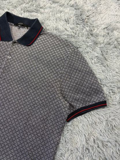 Gucci 2011 Cross Monogram Web Stripe Polo Shirt - L | O/S, Grey