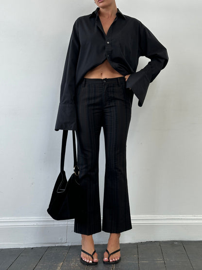 Roberto Cavalli Just Cavalli 00s Striped Mid Rise Flared Trousers - W28