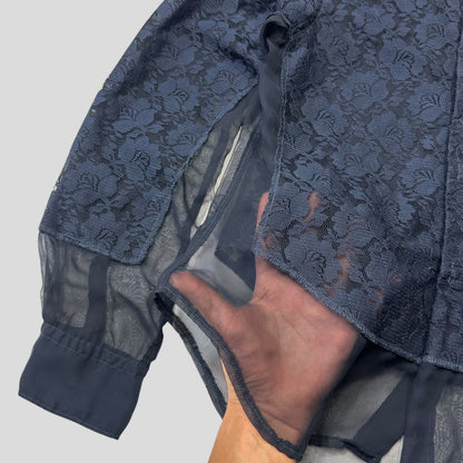 Comme Des Garçons 00’s Sheer Mesh Floral Lace Shirt - S/M