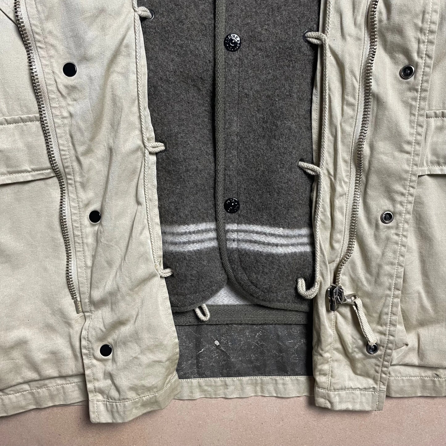 A/W 1993 Sand Gold Raso Gommato Multi Pocket Field Jacket