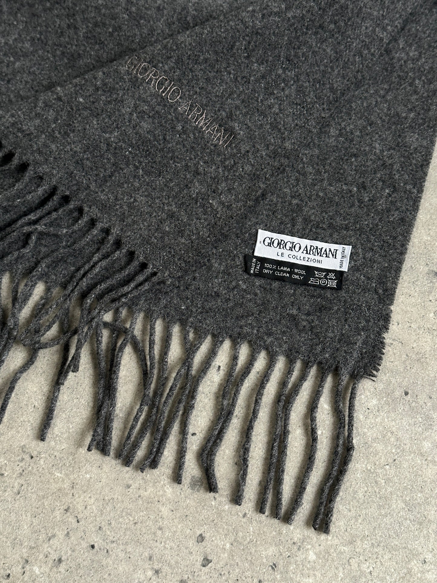 Giorgio Armani Pure Wool Logo Scarf