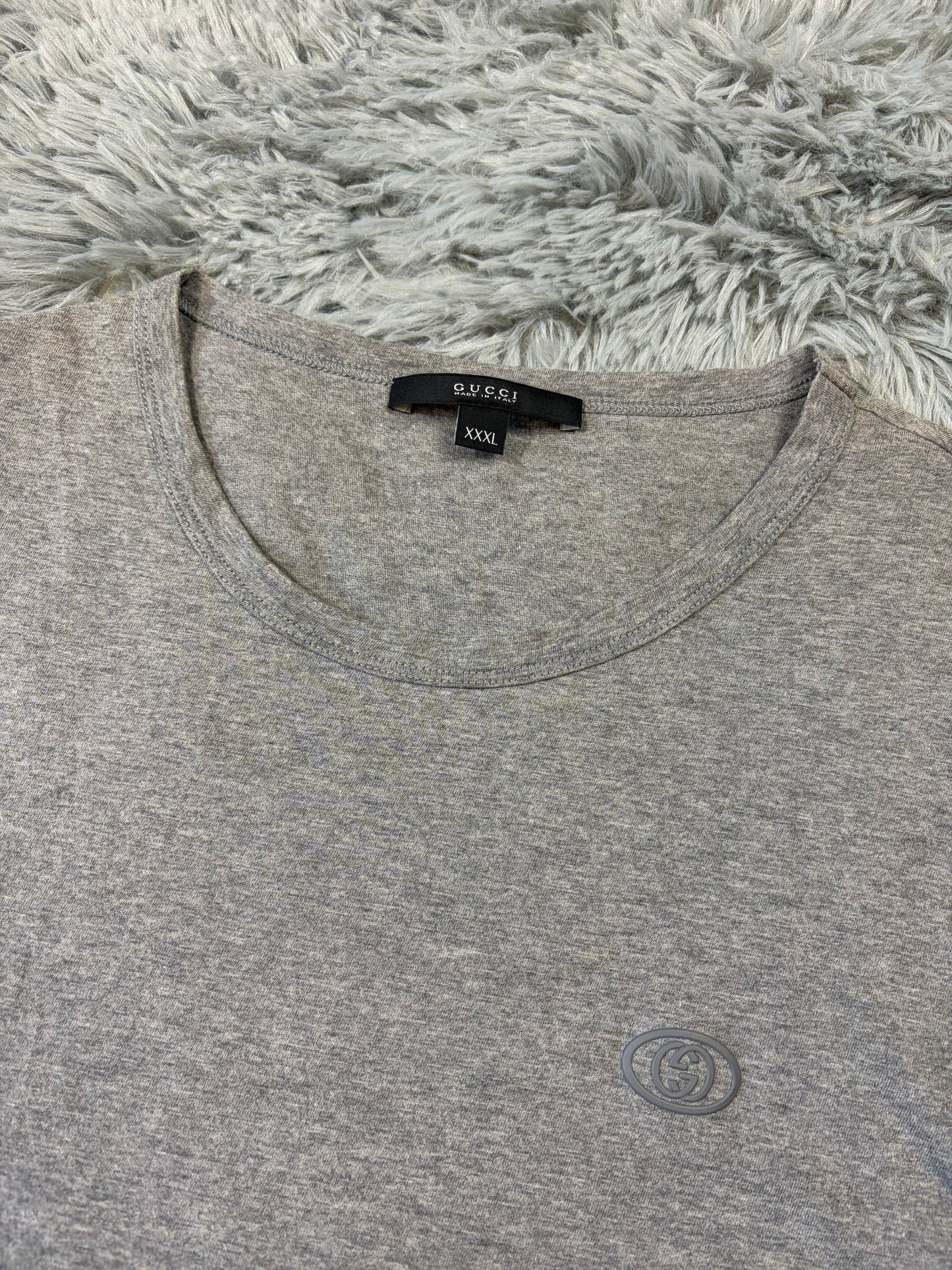 Gucci 2010’s Rubberised GG Logo T-shirt - XL | O/S, Grey