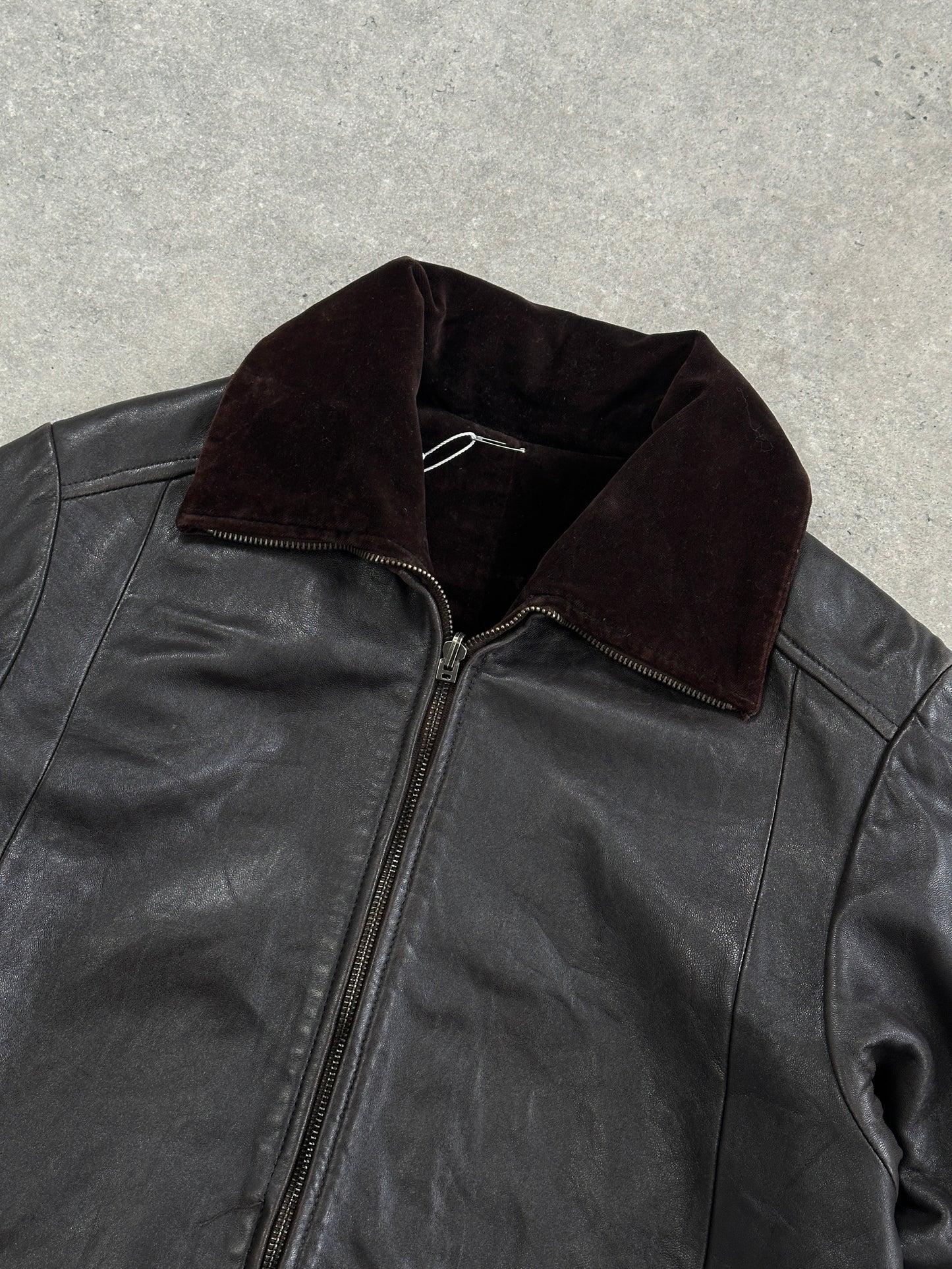 Kenneth Cole 90s Reversible Leather & Velvet Jacket - M