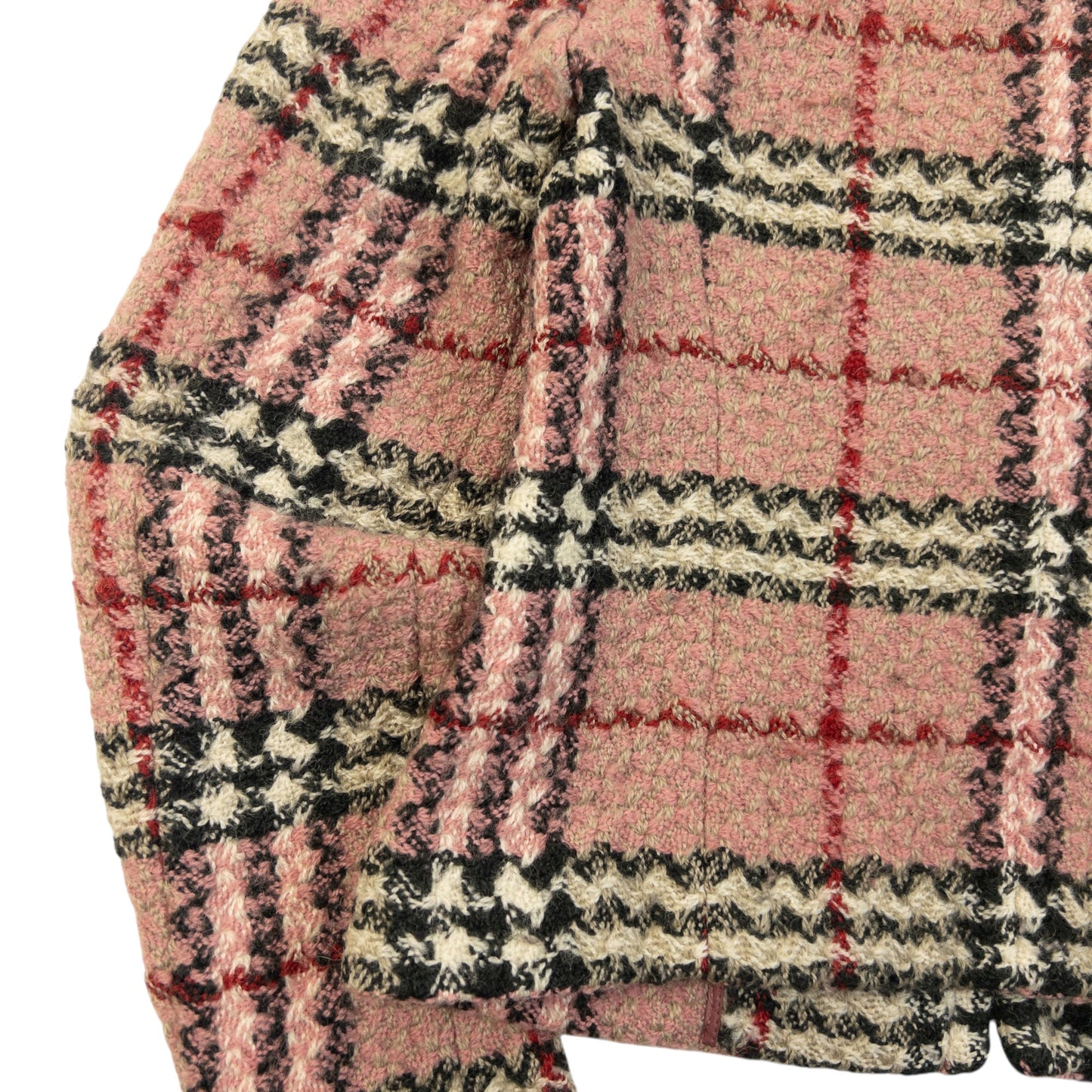 Vintage 2000s Burberry Nova Check Tweed Jacket Womens Size M | Medium, Pink
