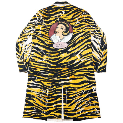 2018 Prada Tiger Stripe Pop Art Jacket Womens Size XL | XL, Yellow, Black, White