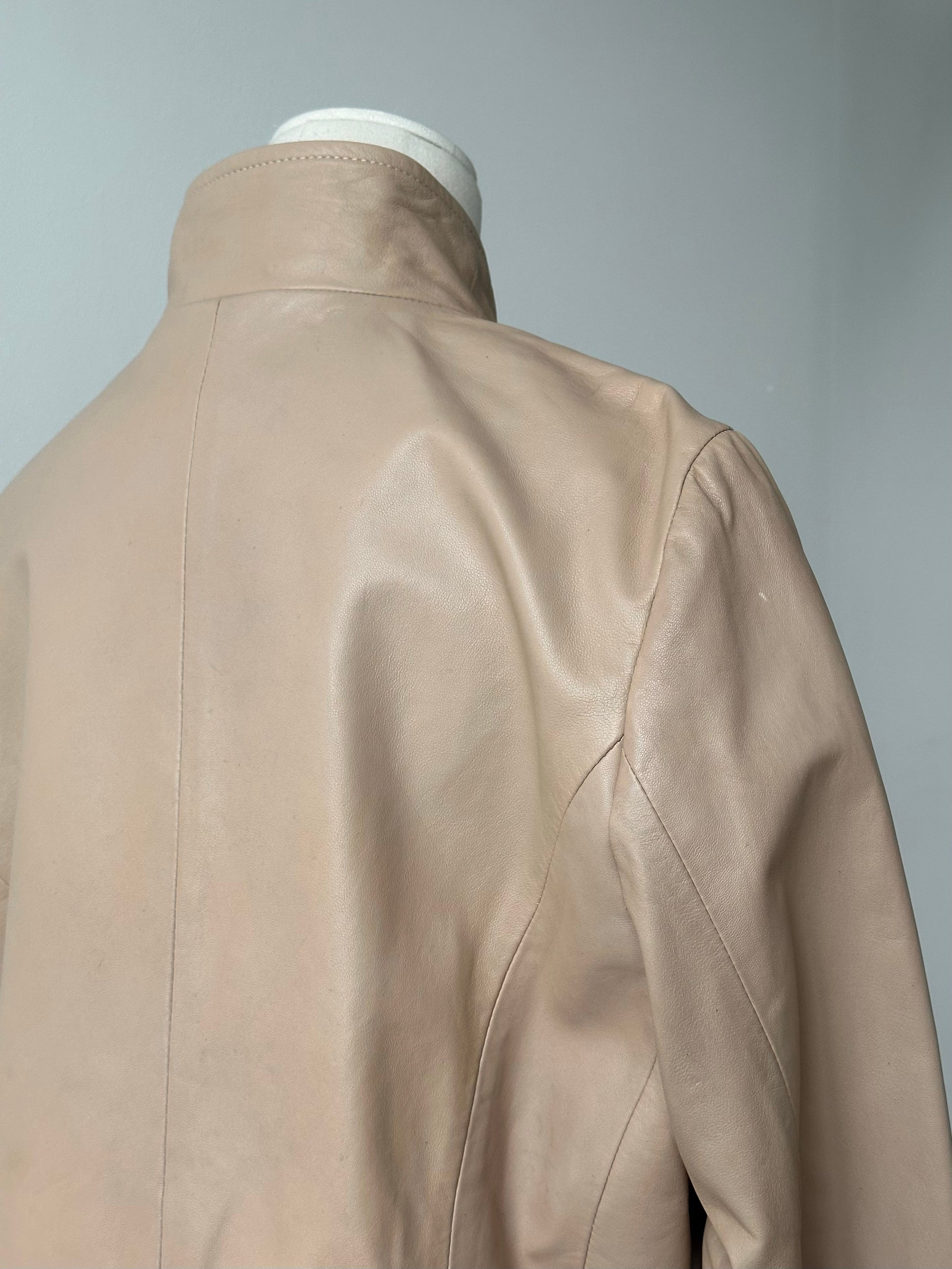 British Vintage 1990s Asymmetric Leather Jacket - M