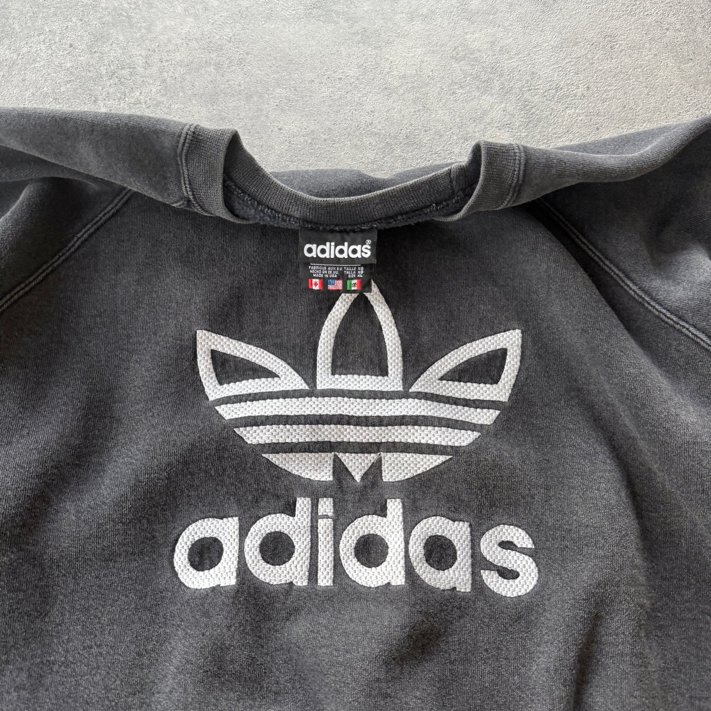 Adidas 1990s heavyweight embroidered sweatshirt (XL)