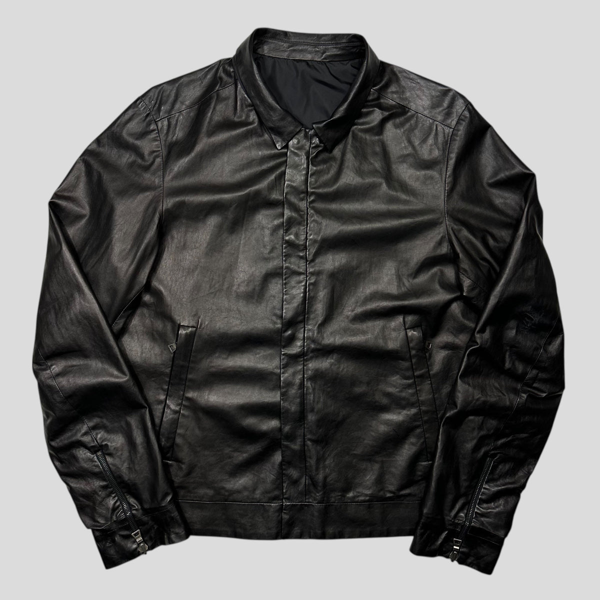 Prada Sport 2007 Glove Leather + Nylon Reversible Work Jacket - IT54 (L) | Black