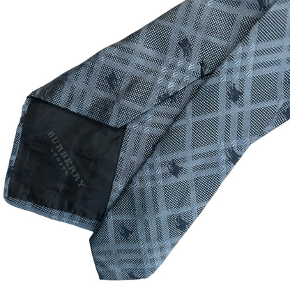 Vintage 2000s Burberry Nova Check Monogram Silk Tie | O/S, Blue