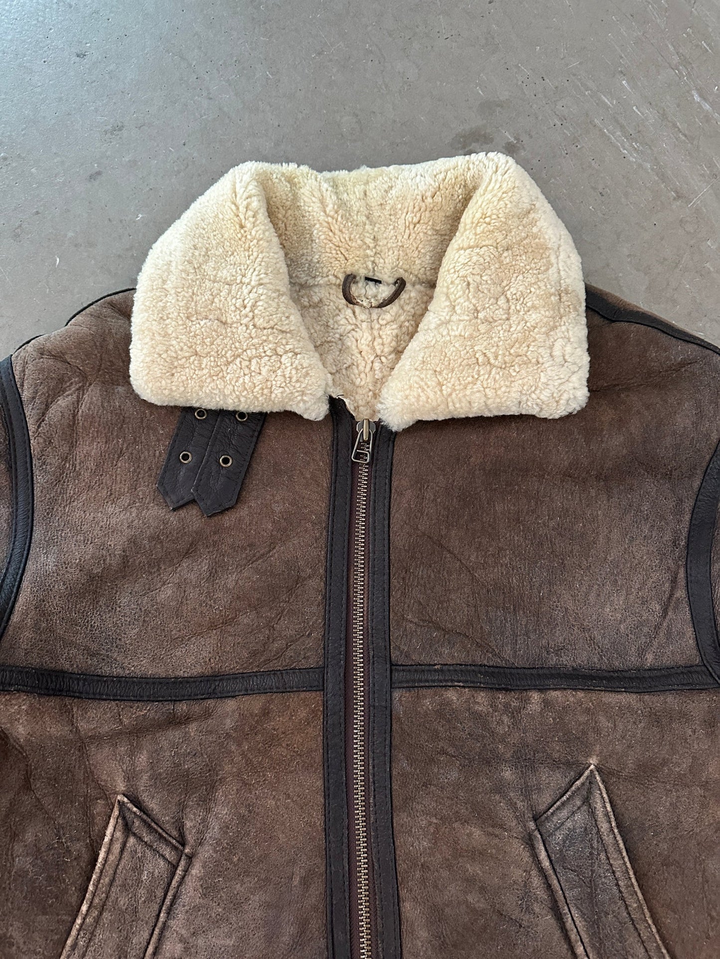 1970’s Wool Lined Shearling Coat - L | Default Title, Red
