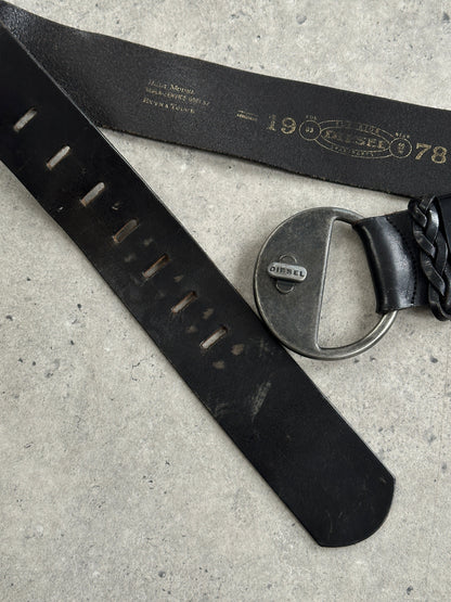 Diesel 1990s Chunky Logo Leather Belt - W32-38