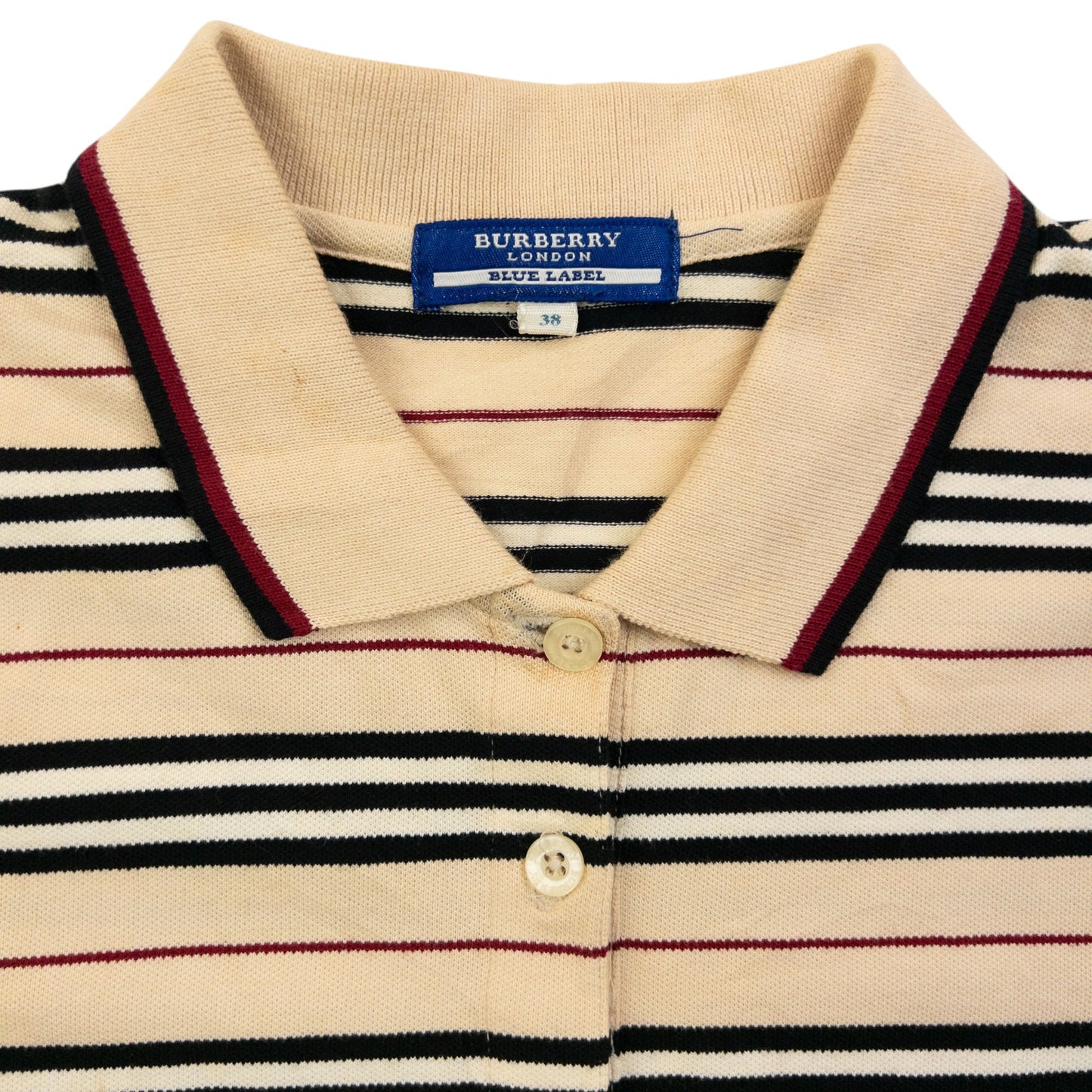 Vintage 2000s Burberry Blue Label Nova Stripe Polo Shirt Womens Size S | Small, Multicoloured