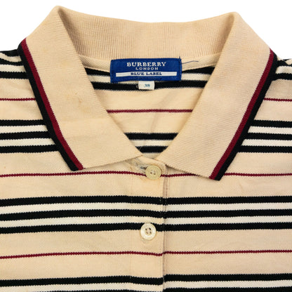 Vintage 2000s Burberry Blue Label Nova Stripe Polo Shirt Womens Size S | Small, Multicoloured