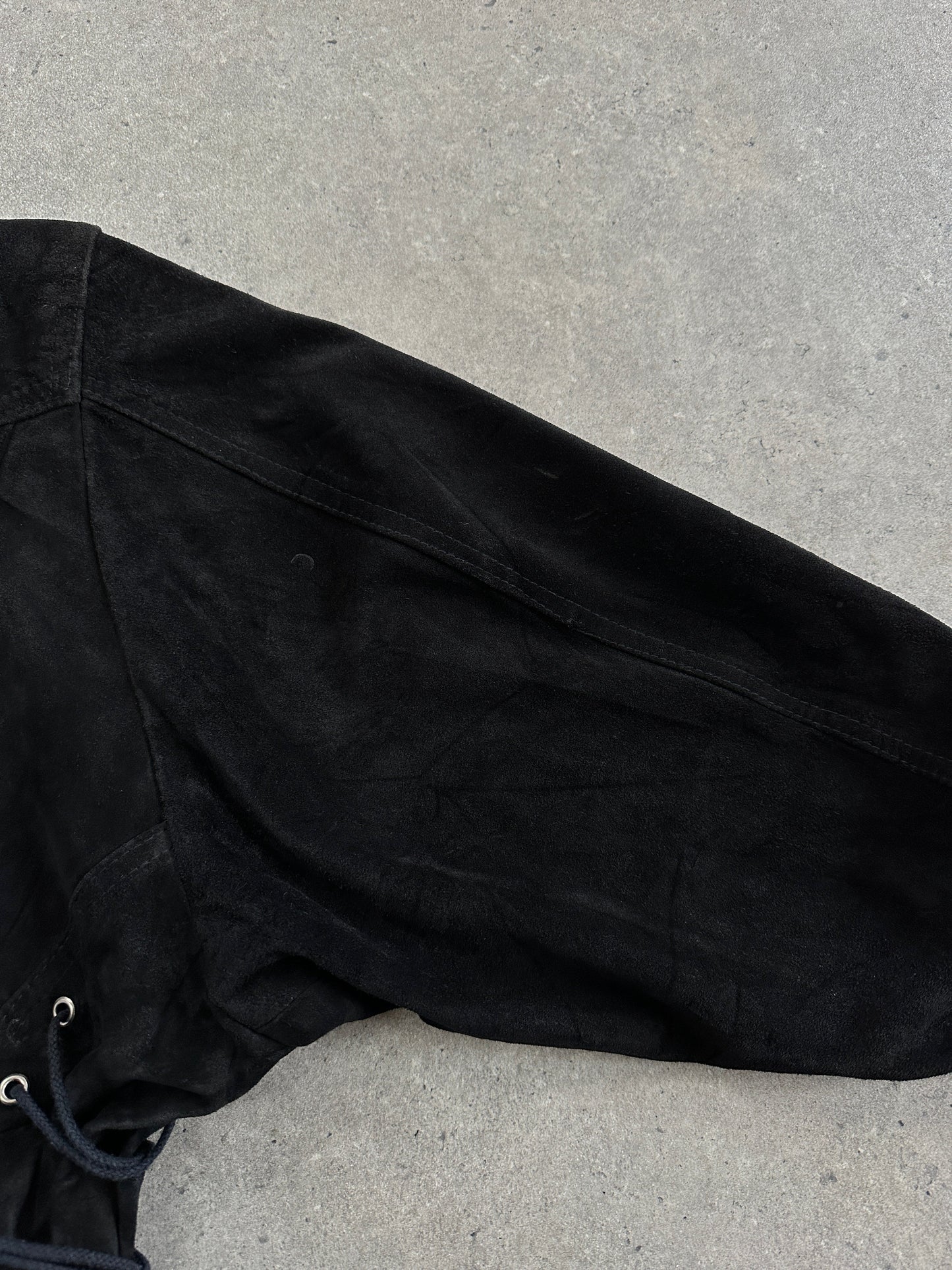 French Vintage 1980s Suede Cropped Biker Jacket - S/M