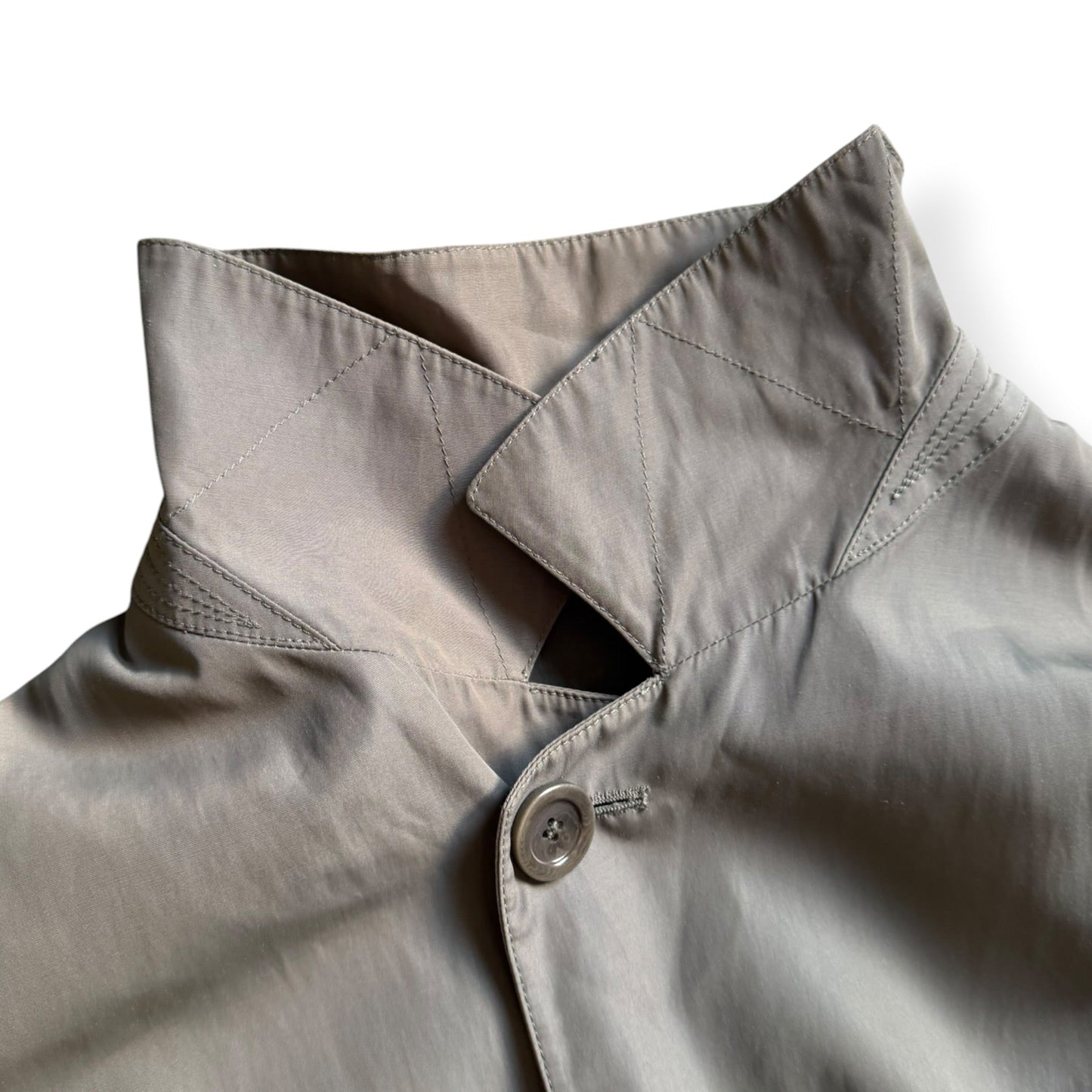 1990's Giorgio Armani Buttoned Trench Coat (L) | Default Title, Grey