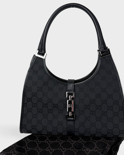 2000s Gucci Monogram Black Jackie Bardot Handbag | O/S, Multicoloured