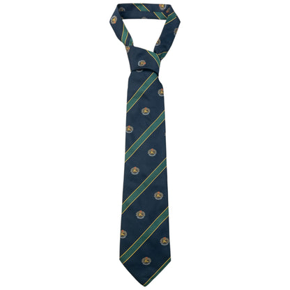 Vintage 80s Burberry Striped Monogram Silk Tie | O/S, Green