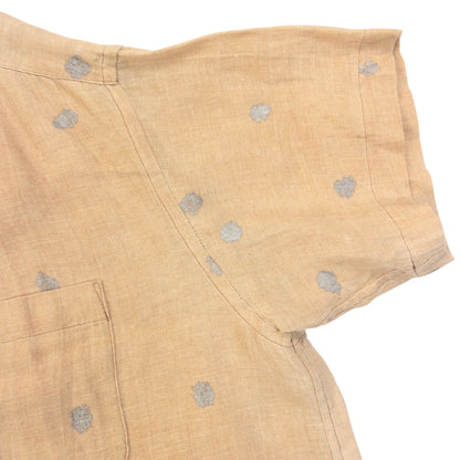Vintage 90s Comme Des Garçons Polka Dot Button Up Linen Shirt Size XXL | XXL, Beige