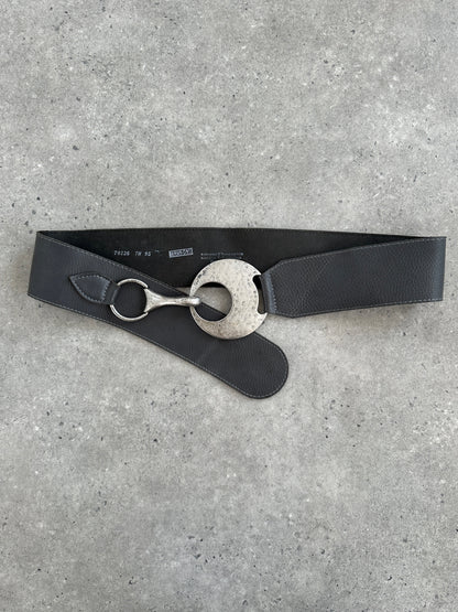 Vintage 1990s Chunky Circular Leather Belt - W35