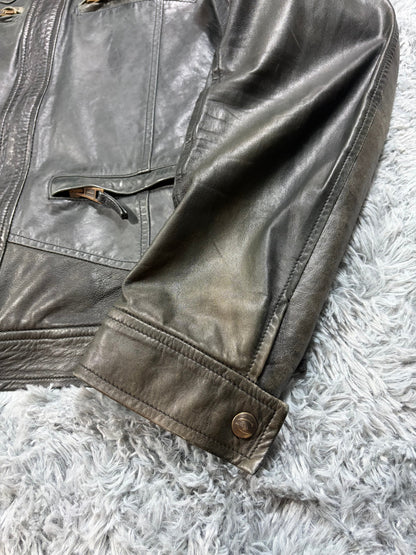 Just Cavalli SS07 Leather Weathered Bondage Jacket - L | O/S, Multicoloured