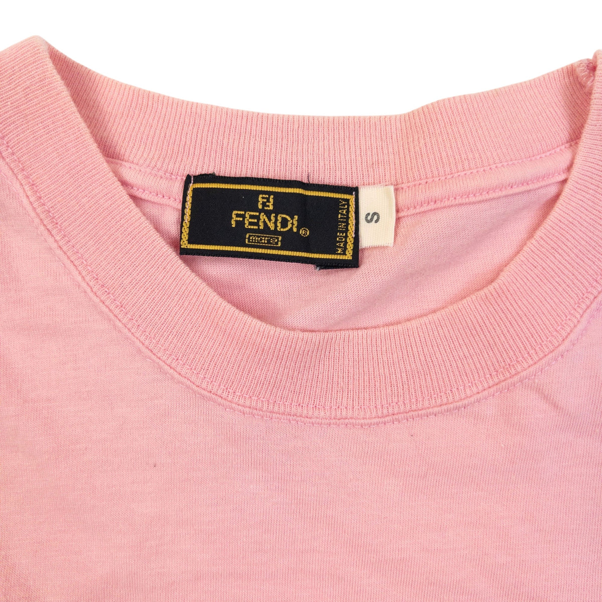 Vintage 90s Fendi Embroidered T Shirt | Small, Pink