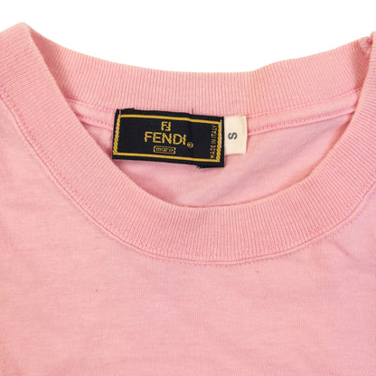 Vintage 90s Fendi Embroidered T Shirt | Small, Pink