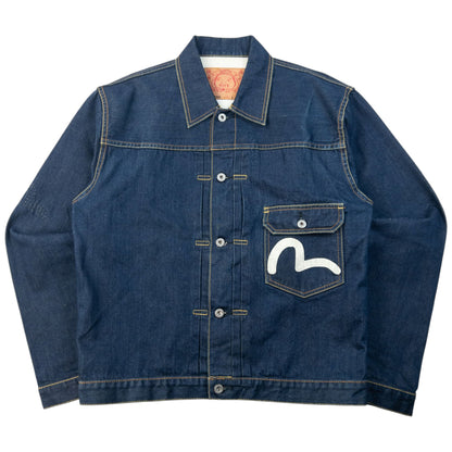 Vintage 2000s Evisu Gull Pocket Japanese Denim Jacket Size S | Small, Navy
