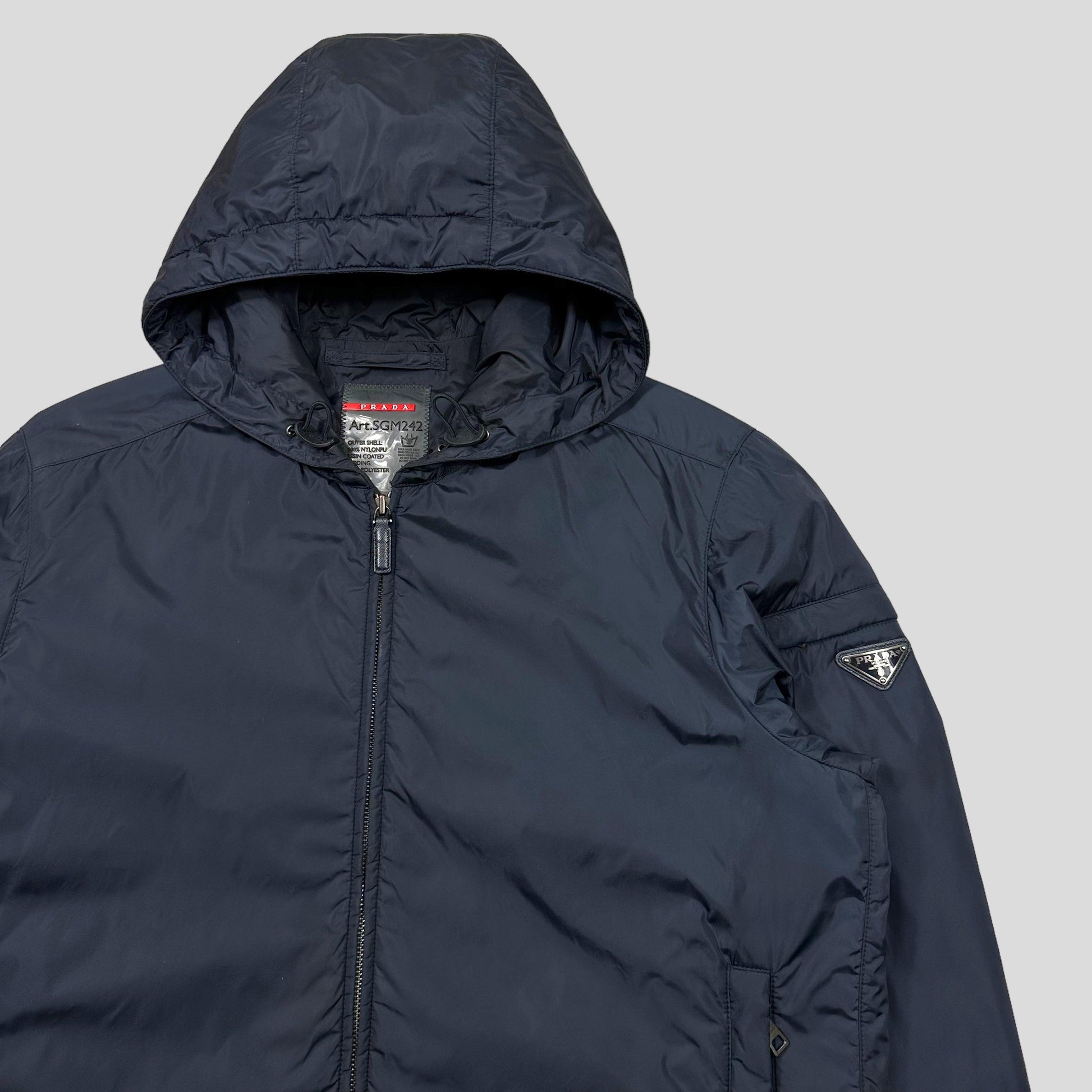 Prada Milano 2013 Midnight Navy Padded Nylon Windbreaker - M/L - Known Source