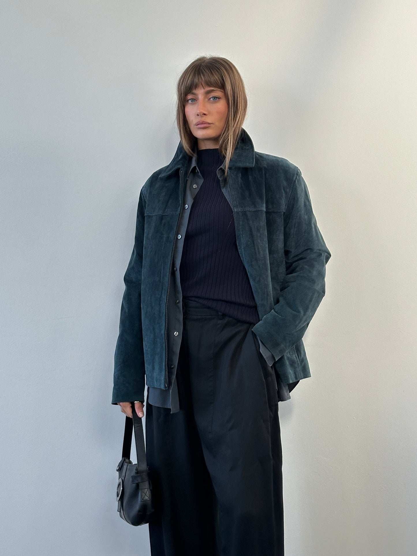 Balmain Paris 1990s Suede Zip Jacket - L