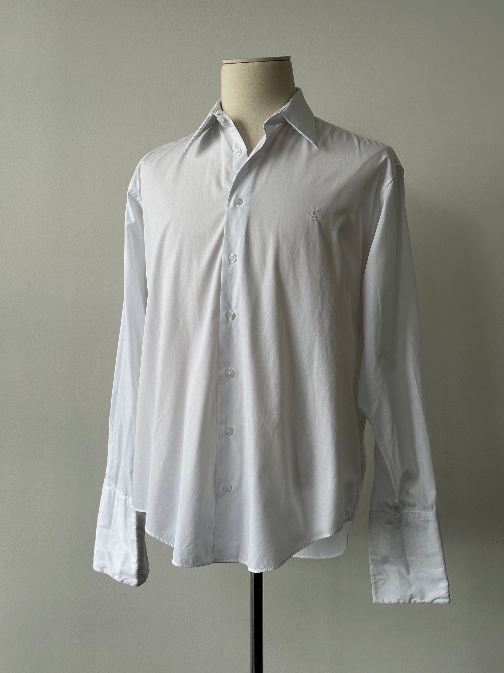 Yves Saint Laurent Pour Homme 2000s Cotton Dress Shirt - L-XL