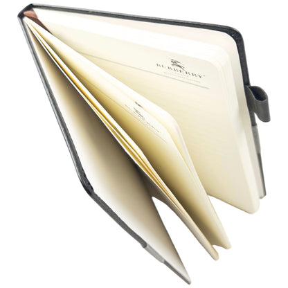 Vintage 2000s Burberry Leather A5 Notebook | O/S, Black
