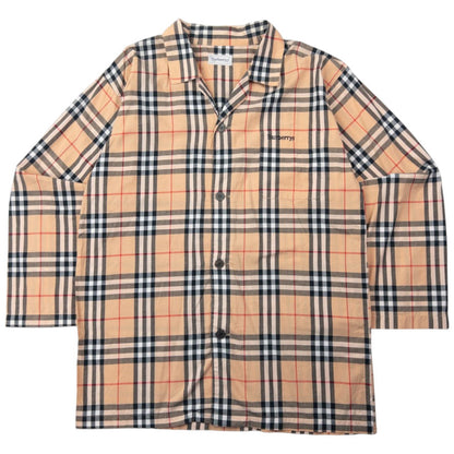 Vintage Burberry Nova Check Long Sleeve Button Up Pyjama Shirt Size L
