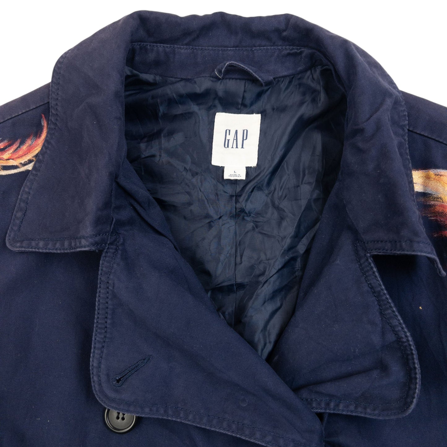 Vintage 2000s GAP Hand Painted Dragon Jacket Womens Size L | Large, Purple