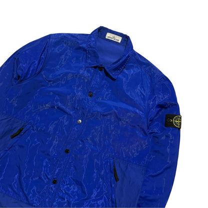 Stone Island Nylon Shimmer Overshirt | XL, Shimmer Blue