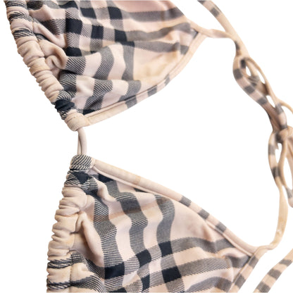 Vintage 2000s Burberry Nova Check Bikini Top Womens Size M | Medium, Pink