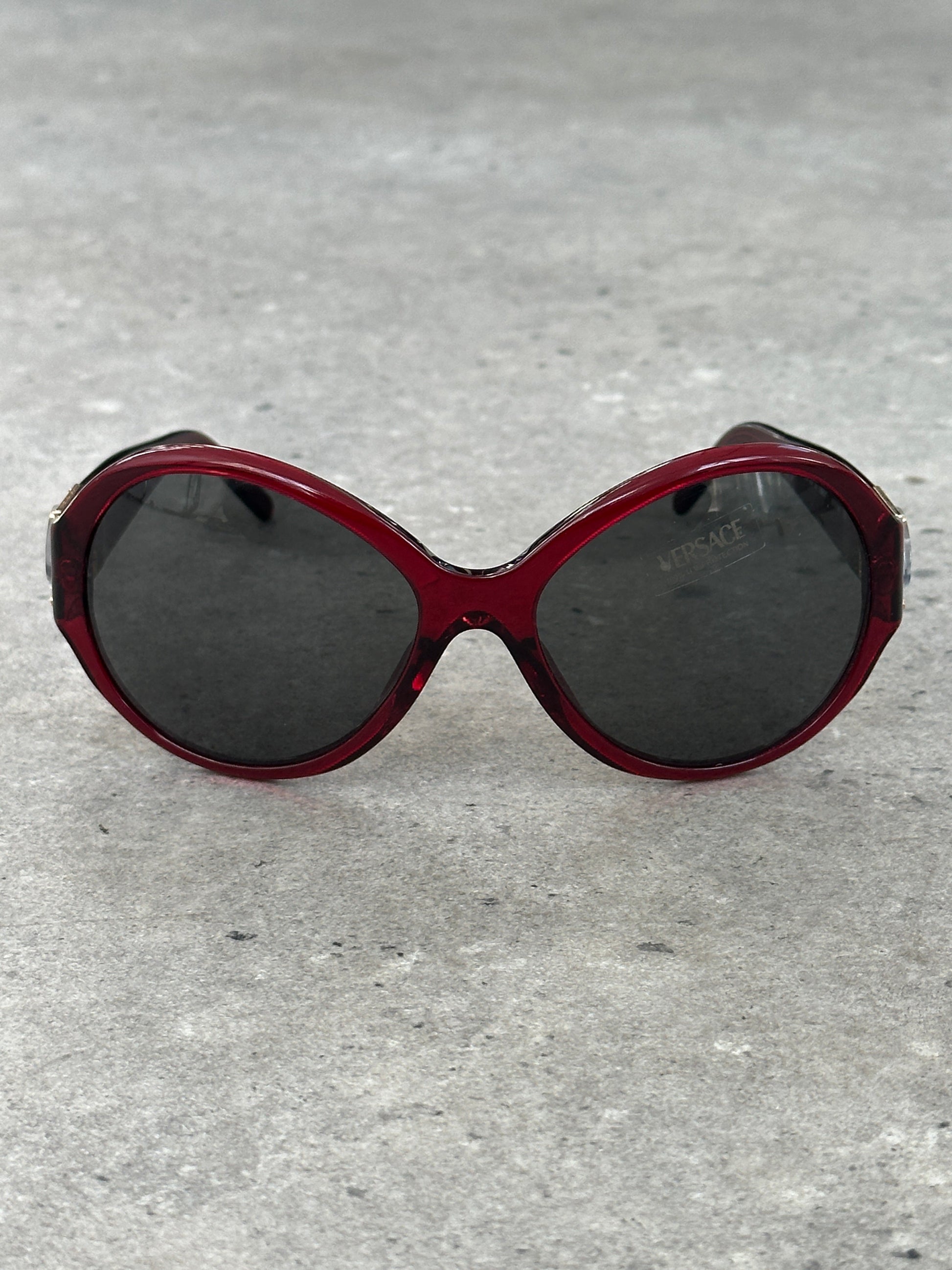 Versace 1990s Oversized Round Medusa Logo Sunglasses