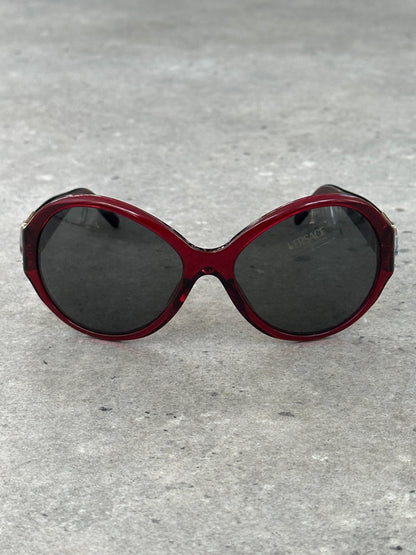 Versace 1990s Oversized Round Medusa Logo Sunglasses